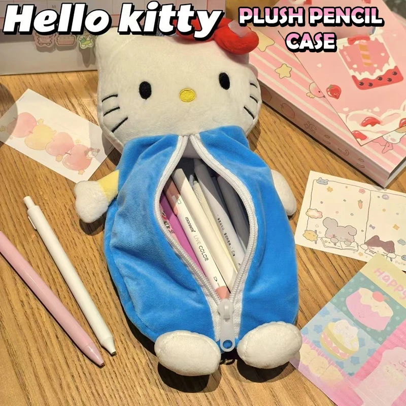 Sanrio Cartoon Hello Kitty Stationery Box Box Kawaii Cosmetic Bag anime ceruzka puzdro Vysoko kapacita skladovacia taška Školské potreby darčeky
