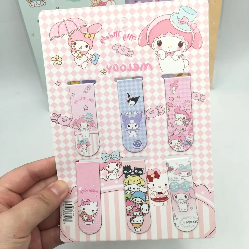 Sanrio Cartoon Magnetic Bookmark Kawaii Kuromi Pachacoo melódiu Cinnamoroll obojstranná záložka CHladnička Veľkoobchod