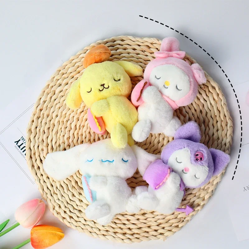Sanrio Cinnamoroll Keychain Kawaii Kuromi Melody Melody Pochacco Pompom purin plyšové hračky Keychains prívesok pre deti darček pre priateľku