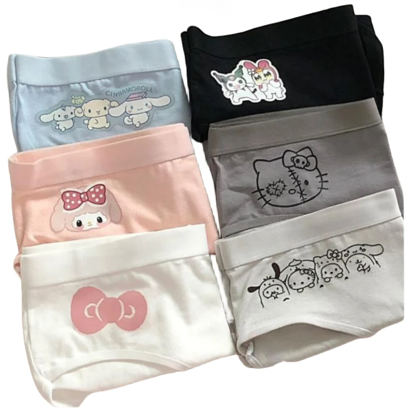 Sanrio Cinnamoroll Kuromi Girls's Nový japonský štýl roztomilý karikatúra Tlač športových priedušných pokožiek priateľské k bravským nohavičkám Mid-Wauist