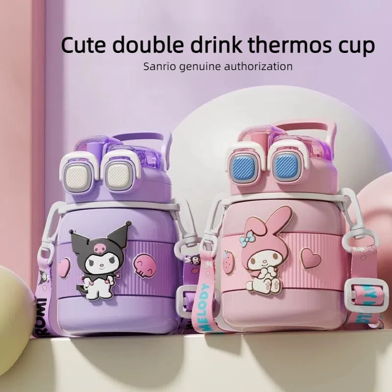 Sanrio cinnamoroll kuromi termos fľaša na vodu kawaii anime môj melódiu študent prenosné vákuové vodné fľaša na fľašu s tepelnou vodou
