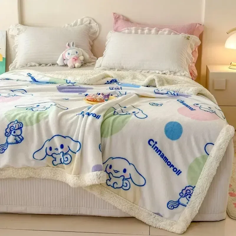 Sanrio Cinnamoroll My Melody Anime Anime Kawaii Milk Fleece Drave Cute Hello Kitty Sanrio Ins Warm Spal Sofa Cover Darček pre deti