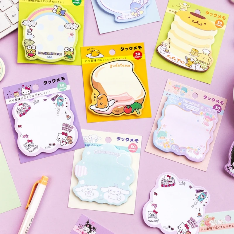Sanrio Cute My Melody Pochaccocinnamoroll Poznámka Karta Hello Kitty Message Poznámka Poznámka Študentské kancelárske potreby Poznámkový blok