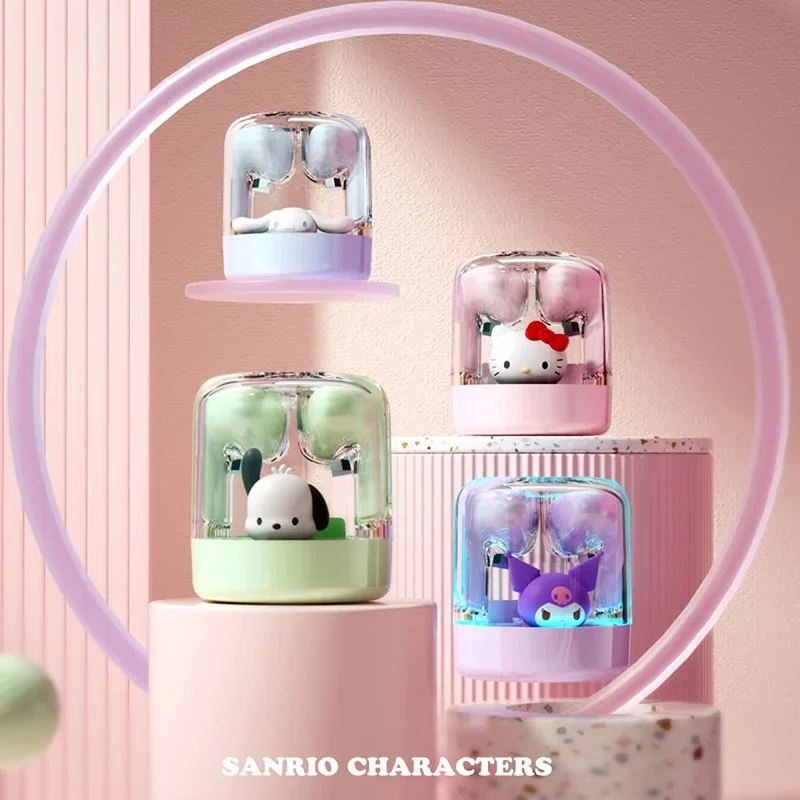 Sanrio EJ-986 TWS Earbuds Kuromi Hello Kitty Wireless Fearphones Bluetooth Transparent Warehouse Hifi Zvukové náhlavné súpravy dlhá batéria