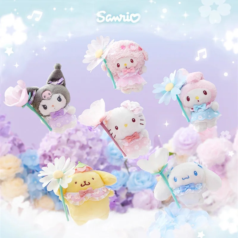Sanrio Elf Fantasy Series Plush Toy Key Buckle Hello Kitty Cinnamoroll Key Chain Kuromi My Melody Pom pom Purin Pendant Gift