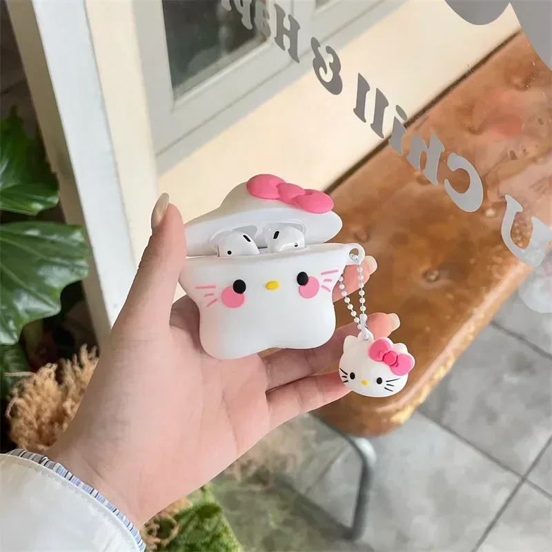Sanrio Hello Kitty AirPods Pro Bluetooth slúchadlá Cuce Cutoon Fashion módne 1./2./3. generácia Ochranné puzdro Prázdniny Darček