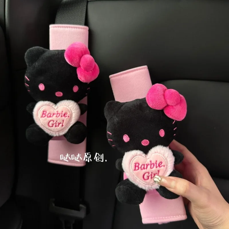 Sanrio Hello Kitty Anime Cartoon Bezpečnostný pás Cover na rameno auto Krásna dekorácia Vysoko hodnota vozidla interiérové ​​doplnky