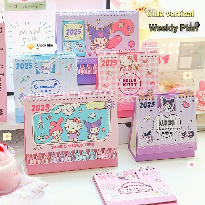 Sanrio Hello Kitty Desk Calendar Denný harmonogram pracovnej plochy dekorácie Karika