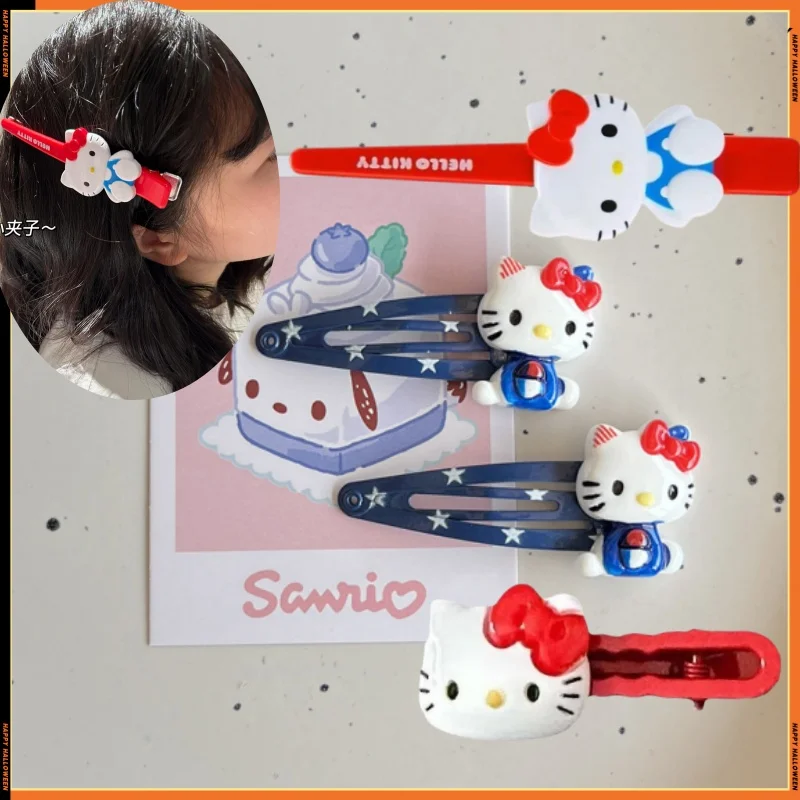 Sanrio Hello Kitty Klip Klip karikatúra anime vlásenka Lady Bangs Side Barrette Makeup Tools Dievčatá hlavy k vlasom Darček