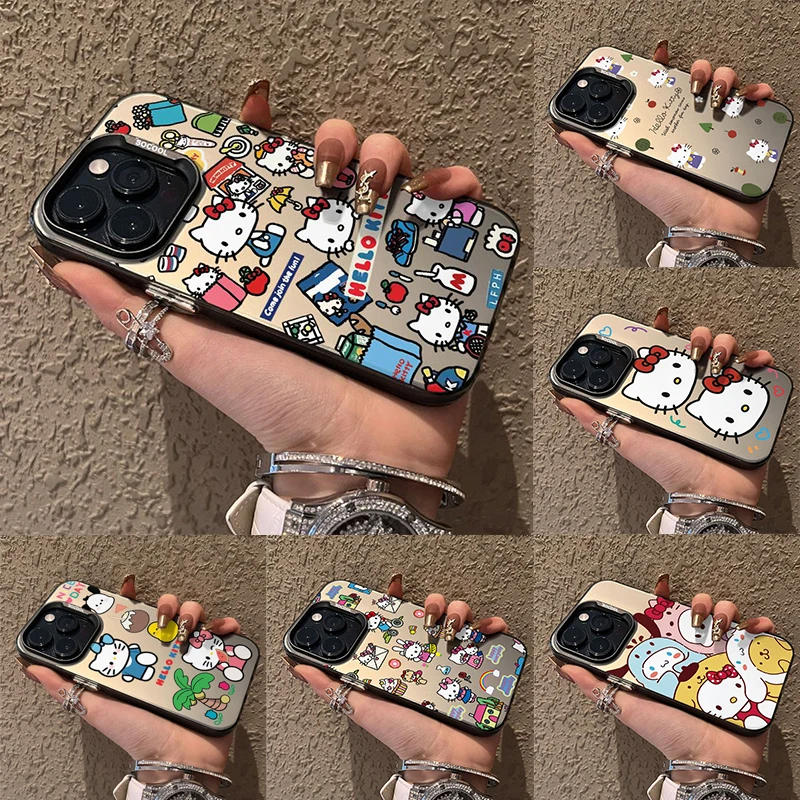 Sanrio Hello Kitty Luxusné puzdrá pre iPhone 15 14 13 11 12 Pro Max Plus x xr xs 7 8 Plus Girl Shockproof Cover Y2K