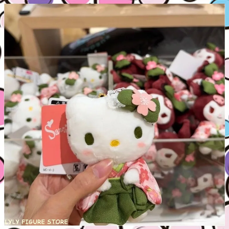 Sanrio Hello Kitty matcha Kimono Limited Edition Hello Kitty Doll Plush Bag Pendant Plushie Accessories Soft Doll Girls Darček