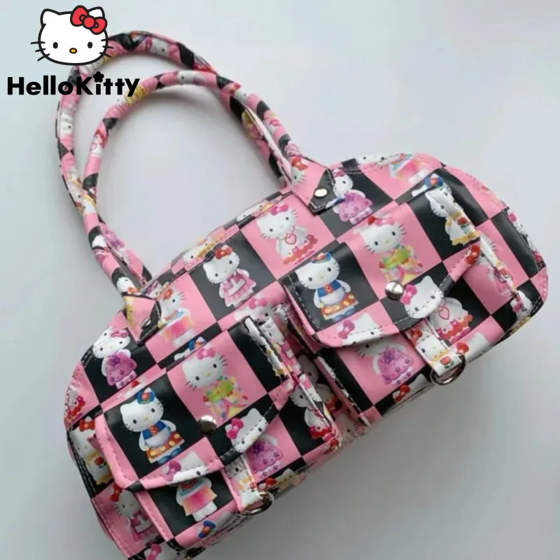 Sanrio Hello Kitty Nové úplné tlačené módne tašky PU Y2K Žena karikatúra estetické roztomilé tašky