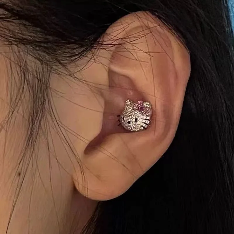 Sanrio Hello Kitty náušnice Anime y2k diamantové náušnice dekorácia kawaii karikatúra párov náušnice módne šperky doplnky darček