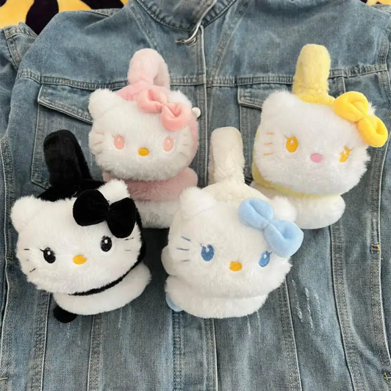 Sanrio Hello Kitty plnené do uší karikatúra roztomilé mačiatko mačiatko bábika Teplé uši Zhruba teplé uši uši uši dievčat vianočné darčeky