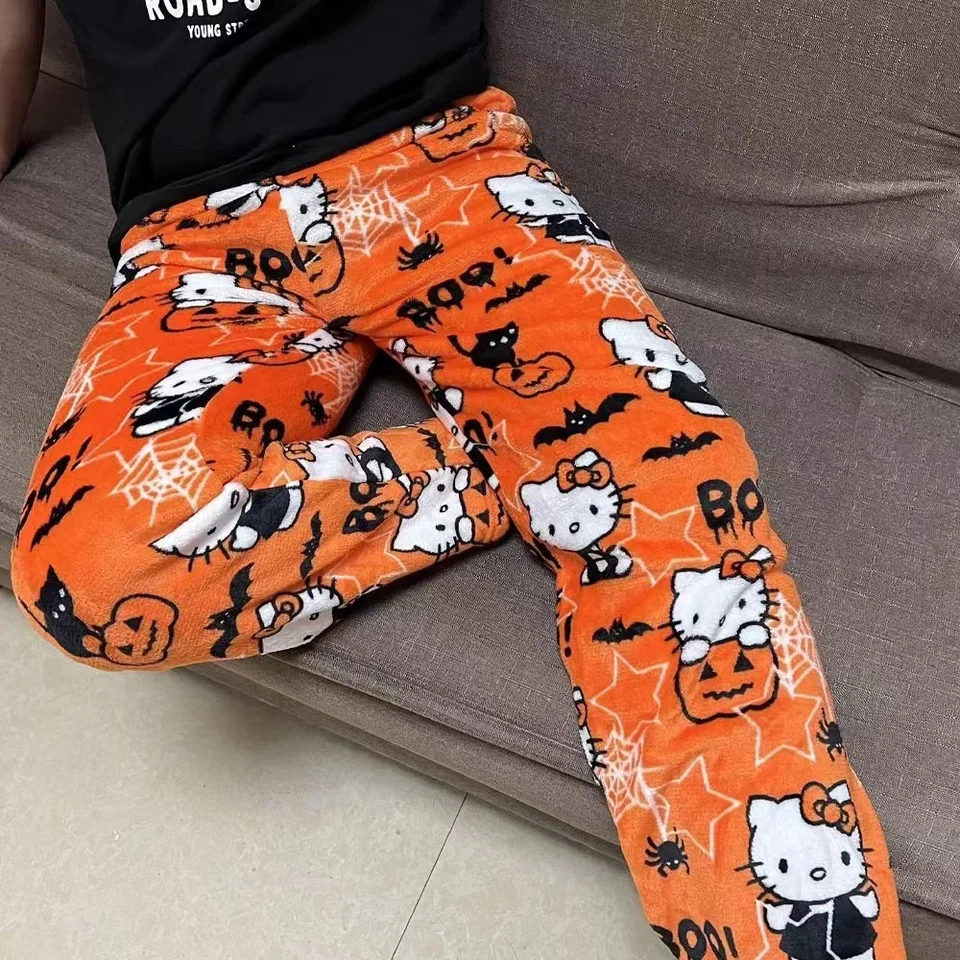 Sanrio Hello Kitty pyžamy y2k Hello Kitty nohavice Domáce nohavice Jeseň Spiderman Homewear KT Halloween vianočný darček dievča