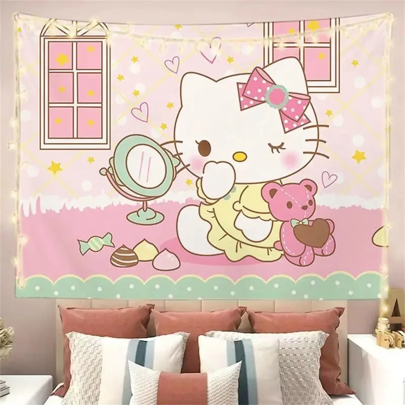 Sanrio Hello Kitty tapiséria karikatúra kawaii stena zavesenie pre spálne tapisérie plagátovej prikrývky vysoká škola internáty domáca dekorácia