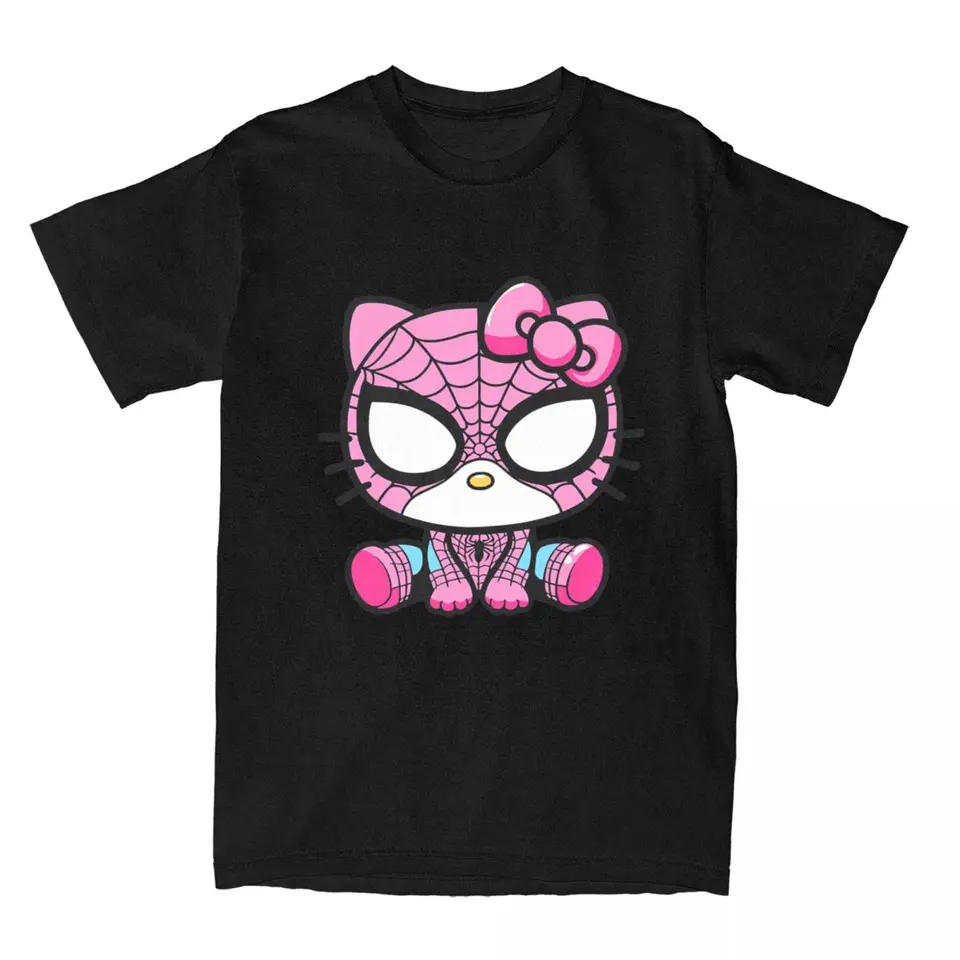 Sanrio Hello Kitty Tričko Čisté bavlnené priedušné štýly s krátkym rukávom štýlové vrcholy vintage ulica v štýle ležérne dochádzky unisex odpaliská