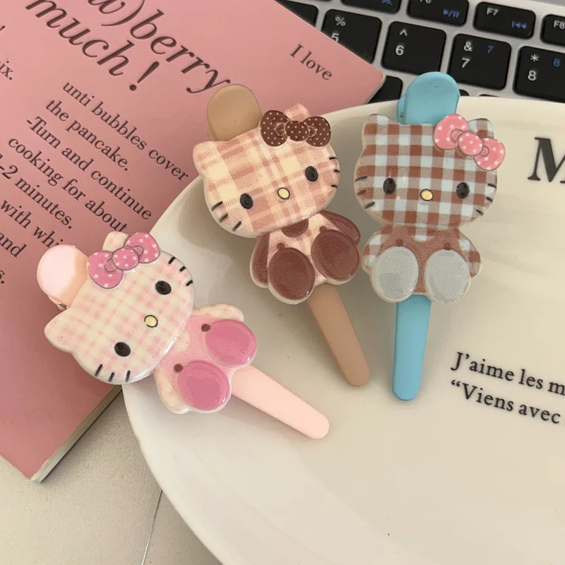 Sanrio Hello Kitty Veľký kachľový klip make -up naneste masku tváre zlomené vlasy klipy klip šperky na vlasy doplnky darček pre dievčatá