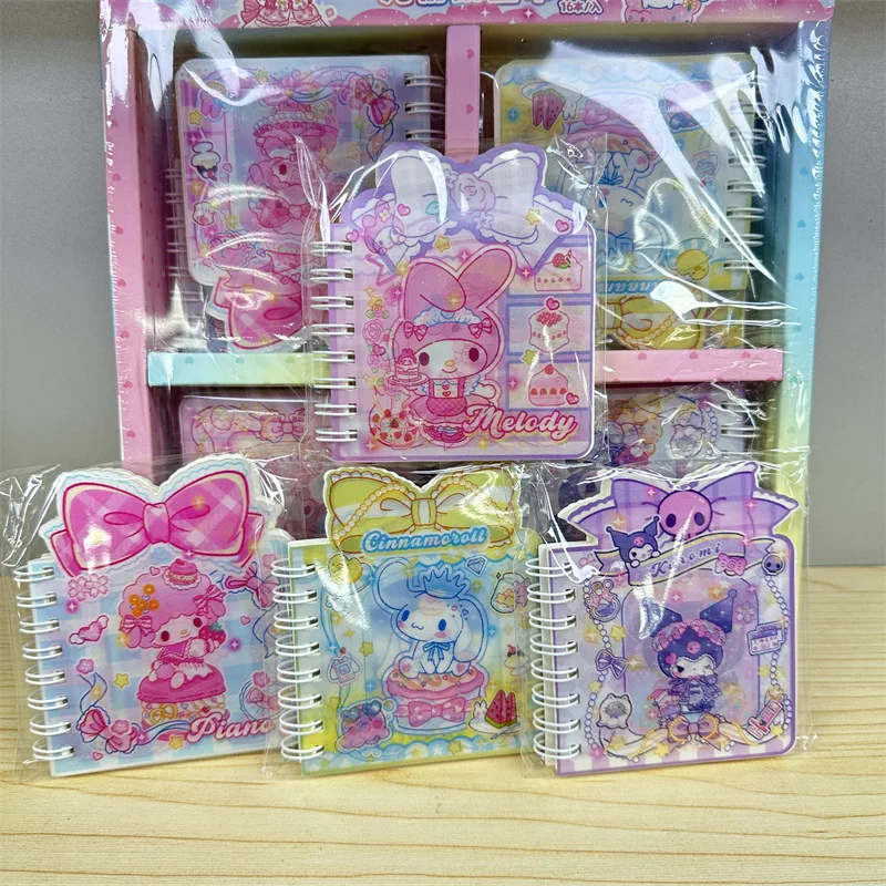 Sanrio Hellokitty Diary Notebook Anime Series Kawaii Kuromi My Melody Cinnamoroll Cartoon Študent prenosný notebook pre deti