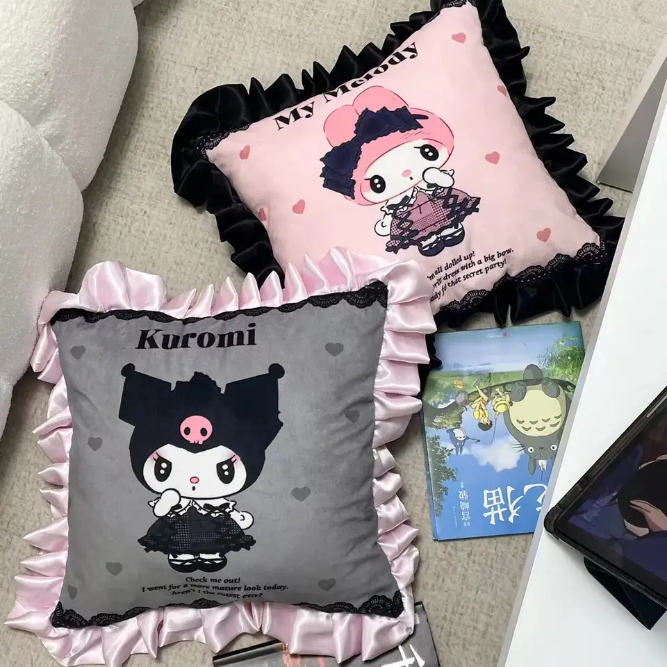 Sanrio japonský anime Kuromi plyšový vankúš Soft