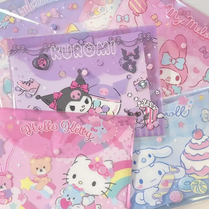 Sanrio Júl New Limited A4 Snap File Petouch Cartoon Little Twin Stars Cinnamoroll MymeLody Kuromi Priečinok Anime Hračky Darček pre deti