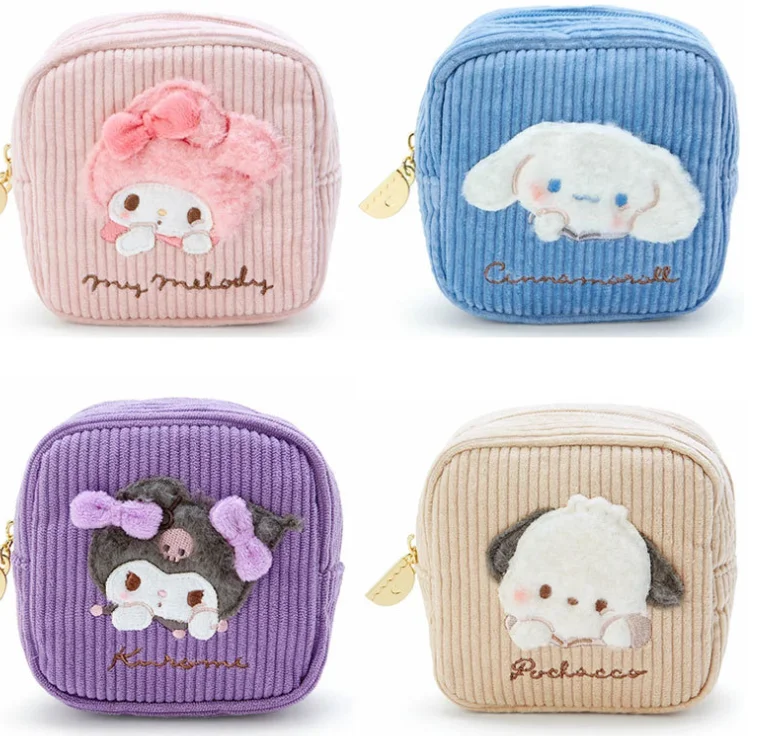 Sanrio kawaii karikatúra výšivkovú kabelku make -up a držte ju ručne v rukách Multifunkčné slnečné taška