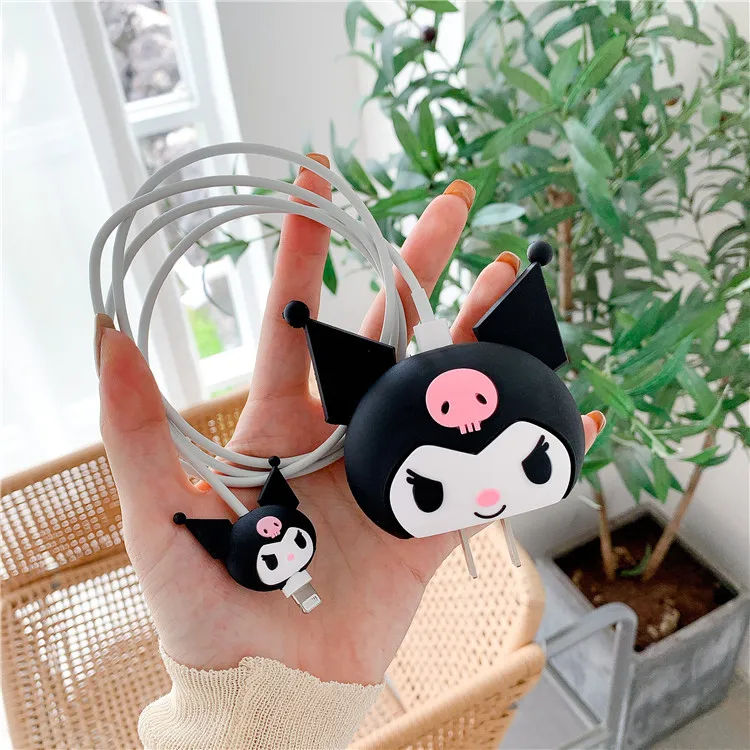 Sanrio kawaii kuromi melody hellokitty nová nabíjačka ochranný kryt silikónové anime doplnky dekorácia roztomilý prívesok Girl Gift