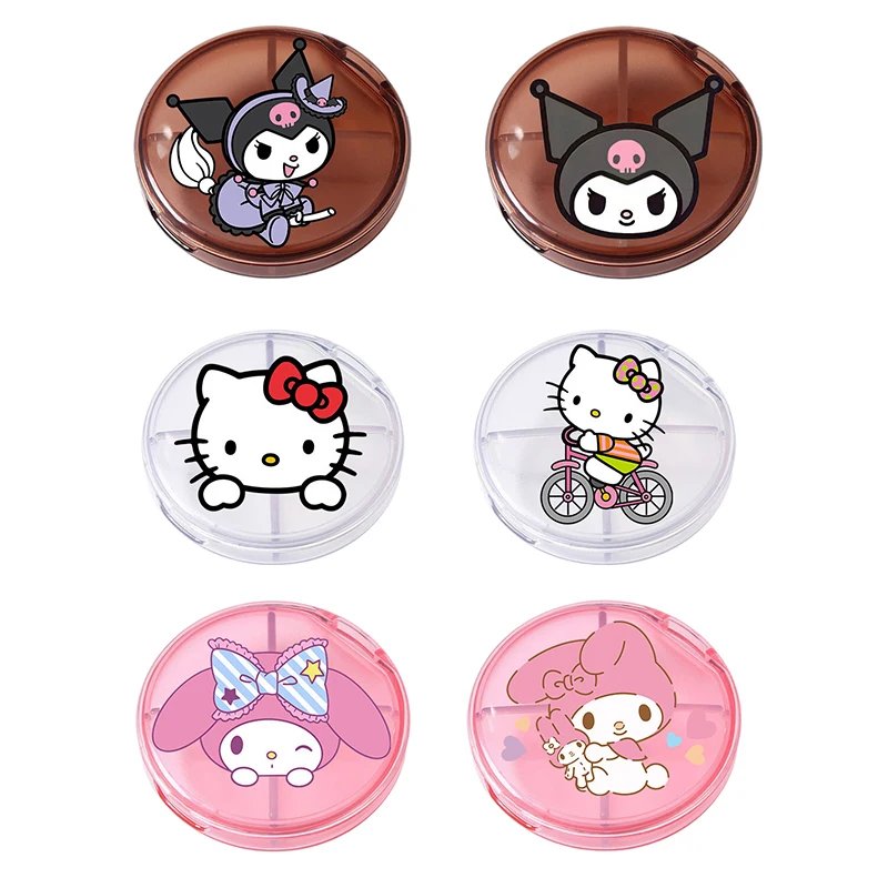 Sanrio Kuromi Hello Kitty My Melody 4Grids Cross Pill Box