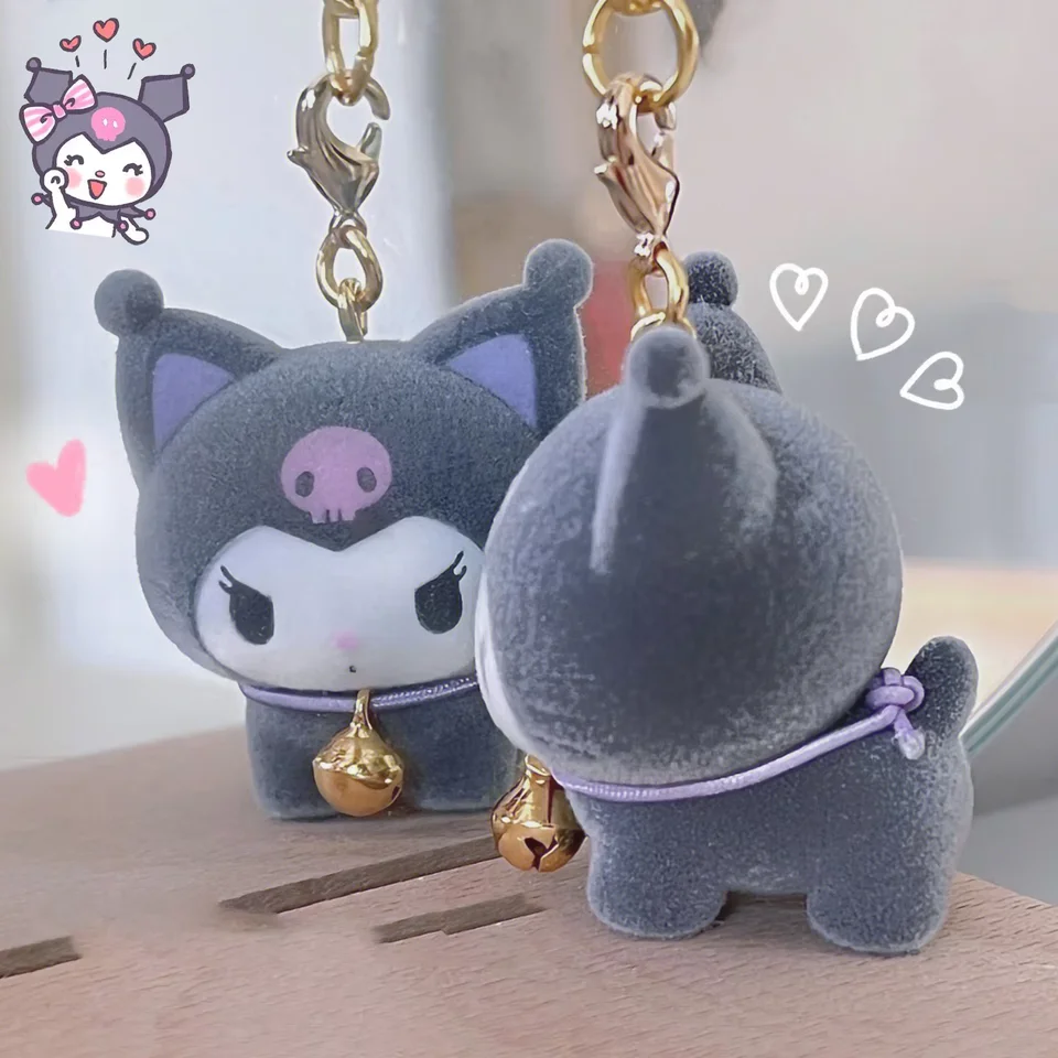 Sanrio Kuromi kŕmil kľúče anime karikatúry kreslil hračky prívesok dekorácia kawaii batoh