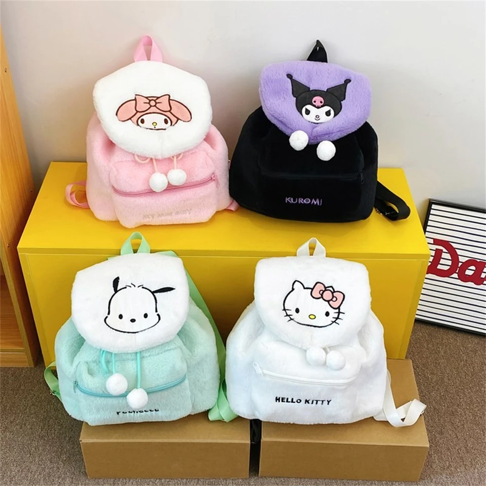 Sanrio kuromi melody karikatúra roztomilá šteniatko plyšový batoh dámska neformálna veľká kapacita roztomilá kawaii karikatúra taška Mochila
