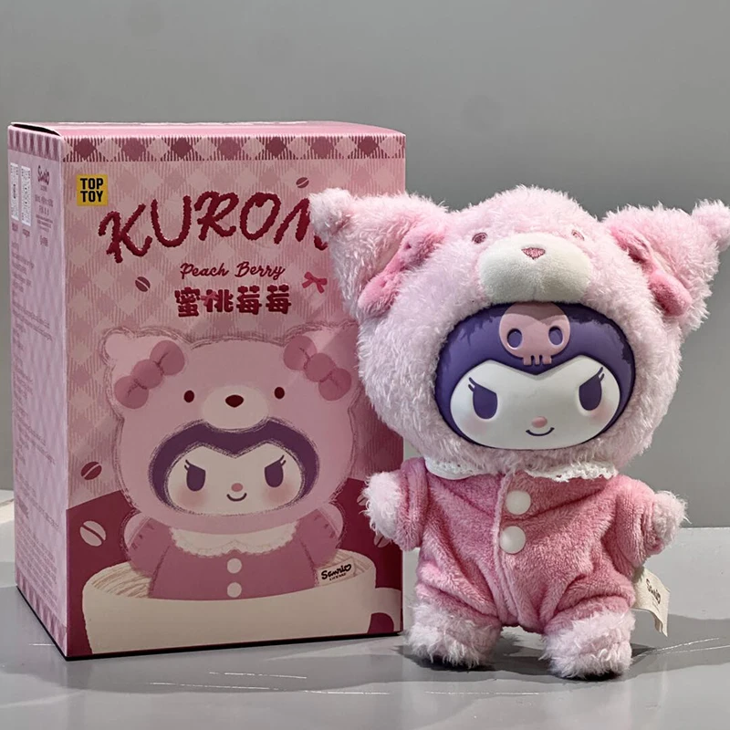 Sanrio Kuromi Peach Berry Vinyl Plush Blind Box Toy Cute Anime Action Figure Kawaii Doll Bathback Bag Bat