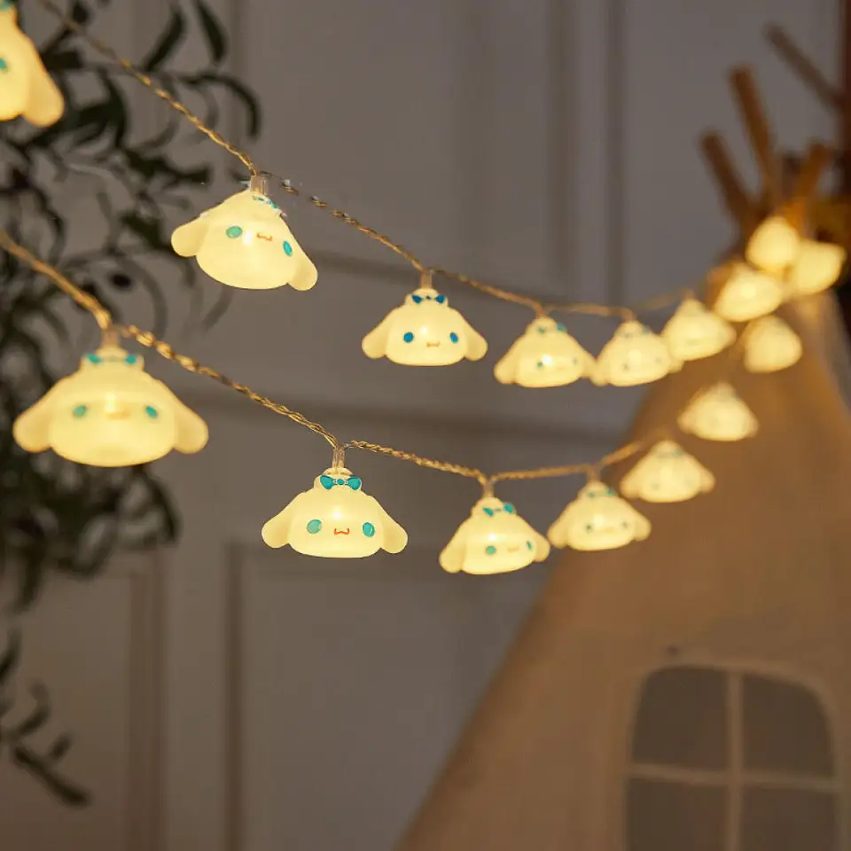 Sanrio LED lampa prúžk Hello Kitty Cinnamoroll Room Decoration Lamp String String Modeling Lights Strunové atmosféru žiarovky