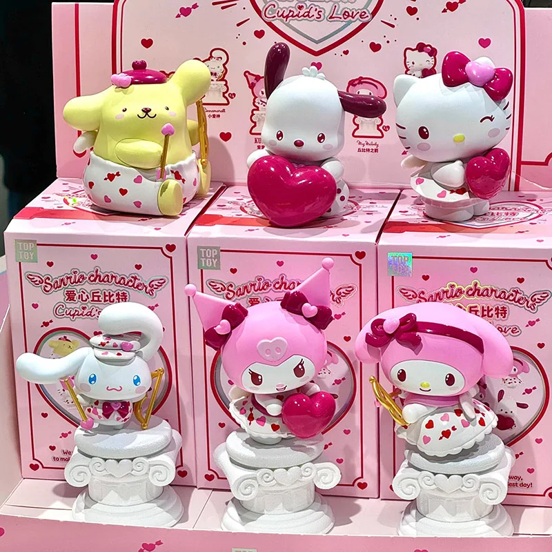Sanrio Love Cupid Love Limited Series Blind Box Cute Pochacco Kuromi Cinnamoroll Melody Melody Action Figure Figure Suprise Bag Doll Hračky darček