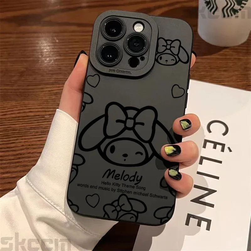 Sanrio Lovely Melody Telefón puzdro pre iPhone 11 12 13 14 15 Pro Max Mini x xr xs 7 8 plus anti pád Y2K Soft