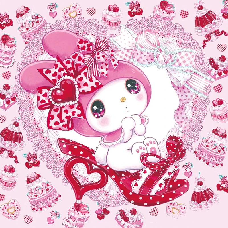 Sanrio melody 5D ručne vyrobené domáce zvieratá Karikatúra Diamond Painting Mosaic Diamond Painting Kit