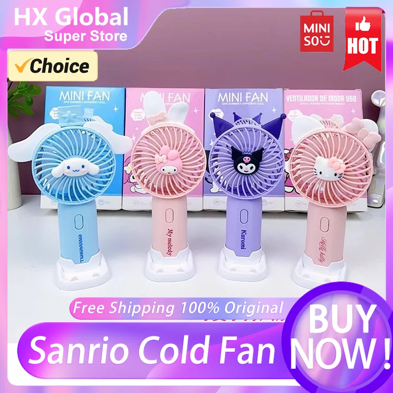 Sanrio Mini Fan Cold Hello Kitty My Melody Anime Kawaii Sladké roztomilé karikatúra Cinnamoroll USB nabíjanie prenosných vreckových darčekov hračky