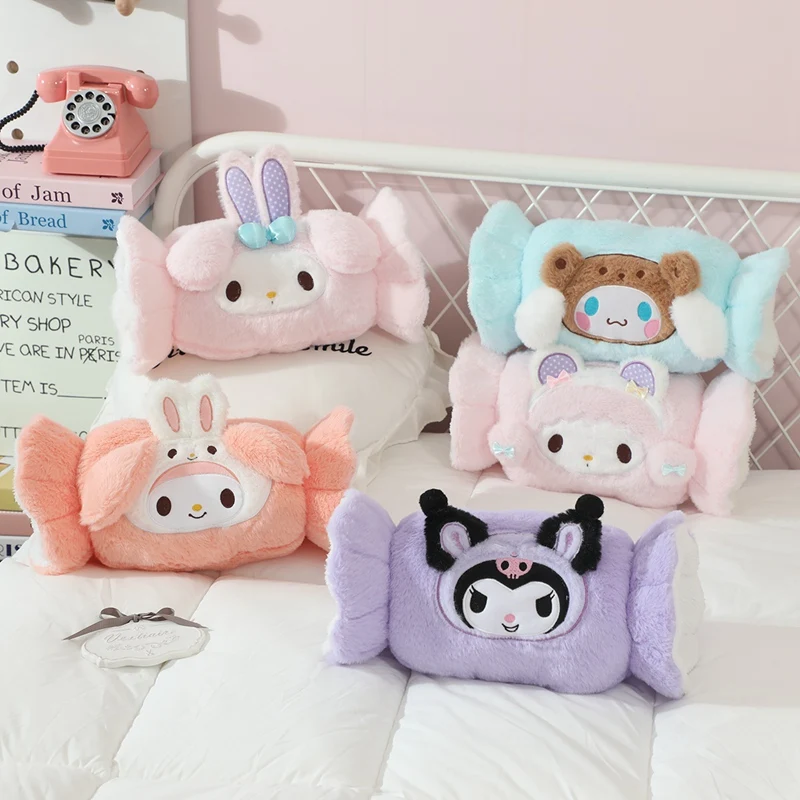 Sanrio moja melódia cinnamoroll plyšové teplé ruky vankúš roztomilý kuromi mäkký pohodlný vankúš