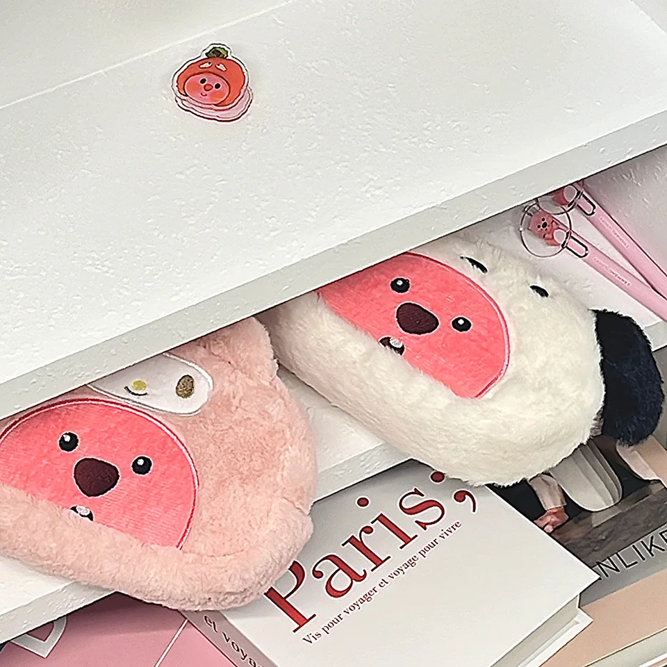 Sanrio My Melody Cencil Case Cross-Dressing Loopy plyšová kawaii ins karikatúra Kuromi Pochacco Cinnamoroll Little Beaver Pen Bag