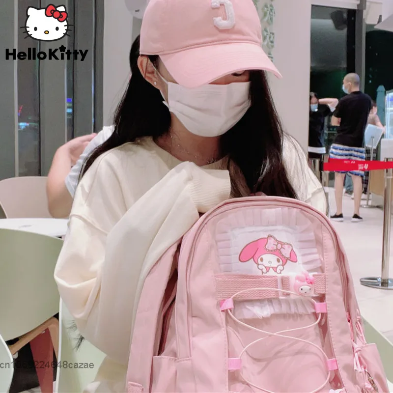 Sanrio My Melody Cinnamoroll Kuromi roztomilý dizajn batoh japonský mäkký sladký Študent Schoolbag Y2K Cartoon Last Bag pre ženy