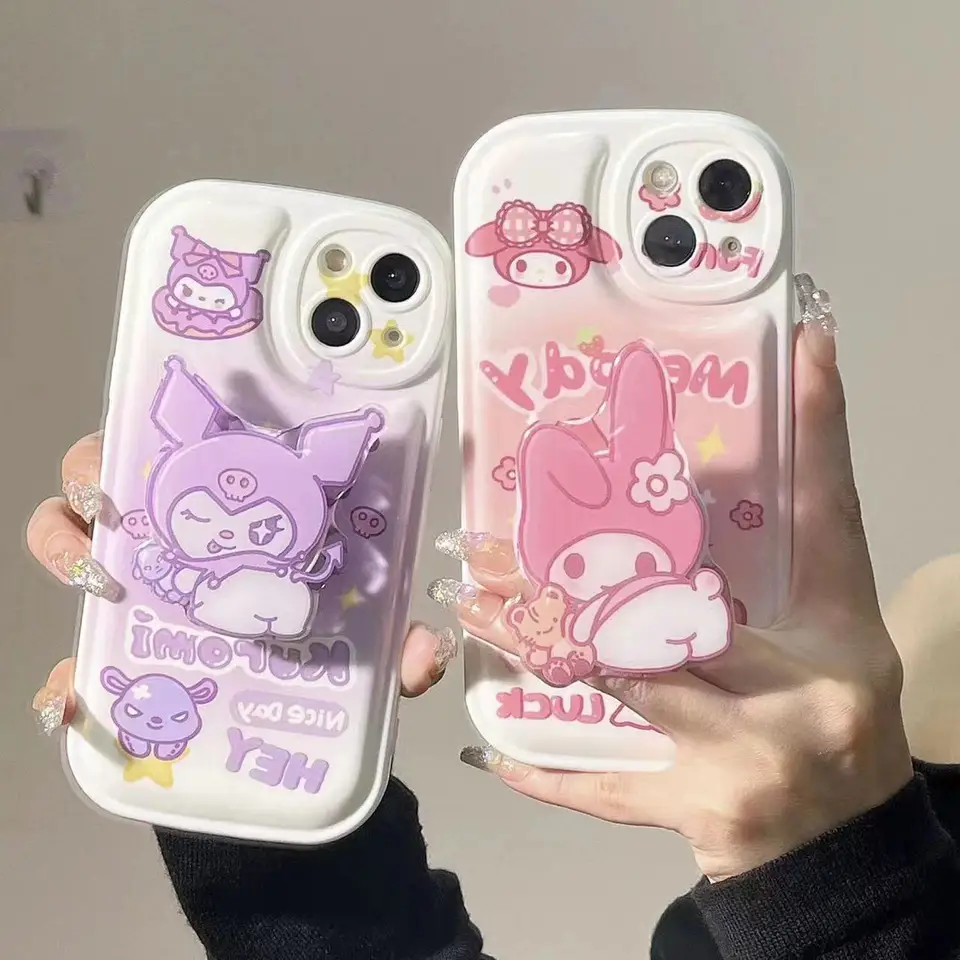 Sanrio MymeLody Kuromi Cinnamoroll Universal Cuil Cartoon Stand Držiteľ telefónu mobilný telefón stojan Socket Mobile Phone