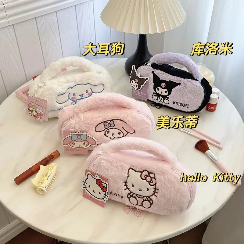 Sanrio Plyš na ceruzku Cencil Cosmetic Bag Kawaii Cinnamoroll Kuromi Moja melódia veľká kapacita ceruzky vrecká Školské potreby