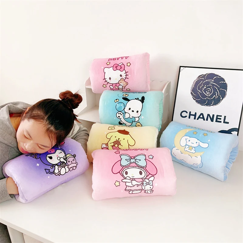 Sanrio roztomilé ruky spočíva Kuromi moja melódia cinnamoroll teplá ruka vankúš ahoj mačiatko kawaii cuddly vankúš zimné dievča