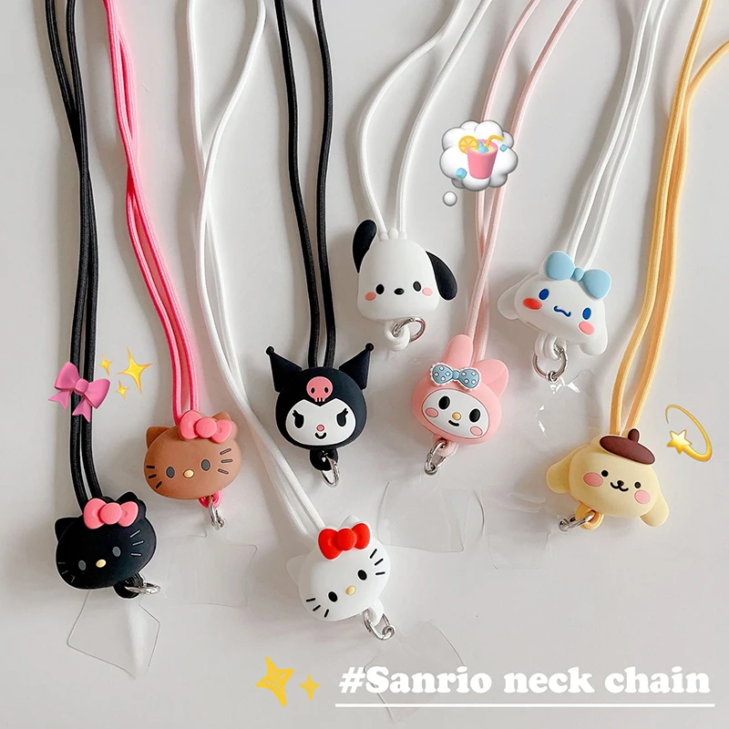 Sanrio roztomilý karikatúra telefónu Púzdro Dollry Lanyards kawaii roztomilý protistračný závesný krk na krk na šnúrku karikatúry reťaz reťazca hračiek Dievčatá darčeky