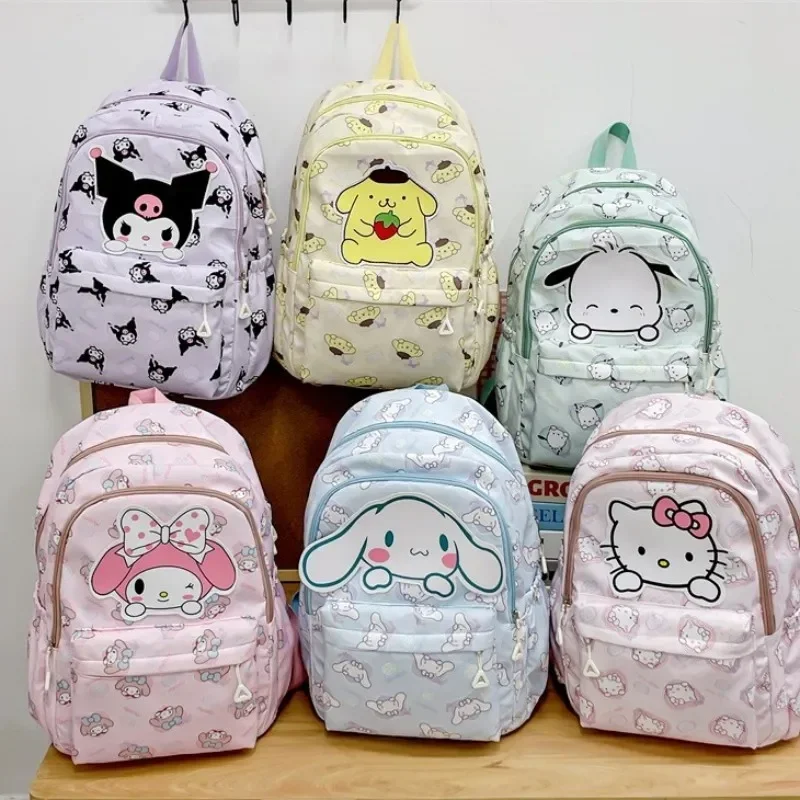 Sanrio Schoolbag Anime Kuromi Cinnamoroll My Melody Pochacco Študent batoh v taške Školská taška veľká kapacita pre deti dievčatá chlapci