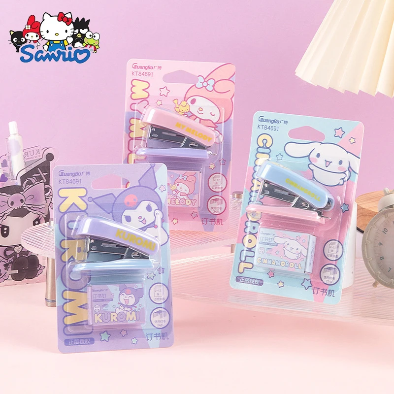 Sanrio Stapler Set Kuromi Melody Mini Stapler Student Stationaly Dodávky prenosné multifunkčné zošívačky pre školský detský darček