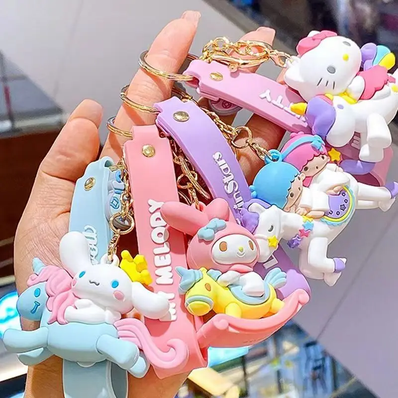 Sanrio Unicorn Series Keychain Cinnamoroll prívesok Little Twin Stars Ažiady Hello Kitty My Melody Bag Charms Birthday Darček