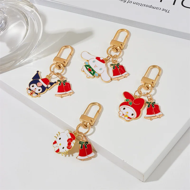 Sanrio Vianoce kreatívne hello mačiatko Cinnamoroll Keychain pre ženy dievčatá krásne roztomilé kuromi melódie Key Chains Darček darček