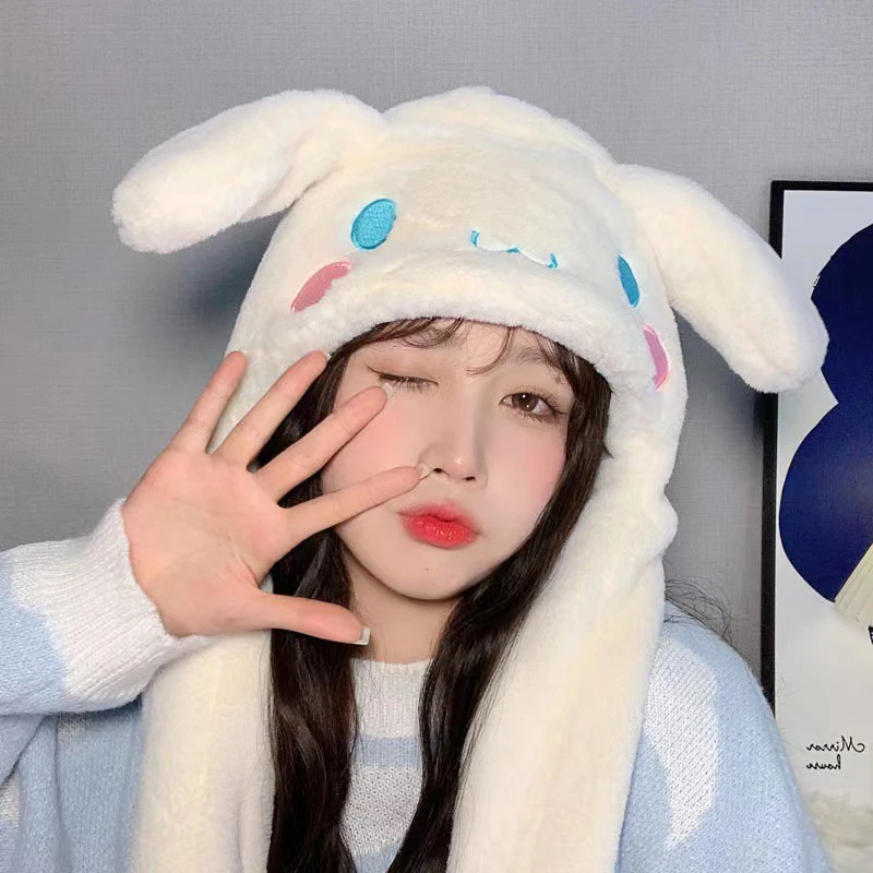 Sanrio vyskočenie na čiapku Cinnamoroll My Melody Ear Moving Hat Kawaii Kuromi Soft Plys Hat Hračky Funny Toy