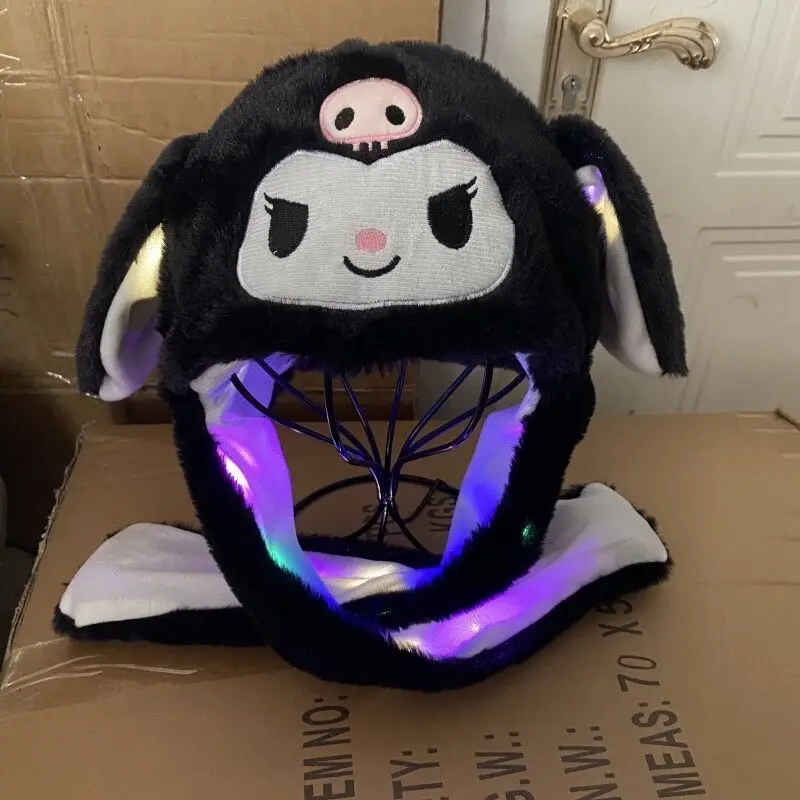 Sanrioed Humping Up Cap Cute Cinnamoroll My Melody Ear Moving Hat Kawaii Kuromi Soft Plys Hat Hračky vtipné deti Girls Girl Darček