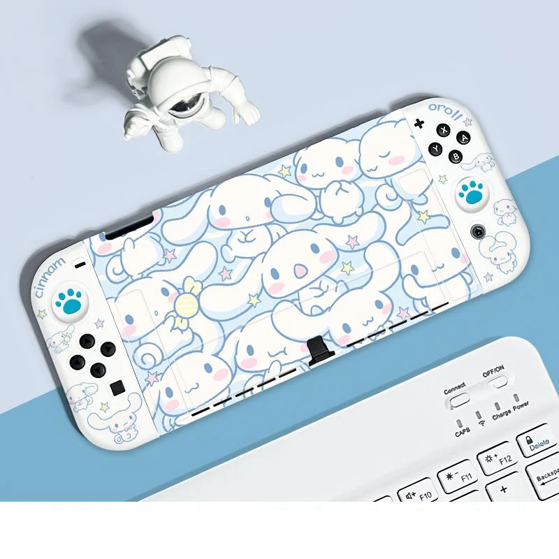 Sanrioed Kuromi Cinnamoroll Switch OLED Ochranné puzdro NS NS F-FALL TYPE SILICA GEL CRANCE CRANCE ALL inkluzívny darček